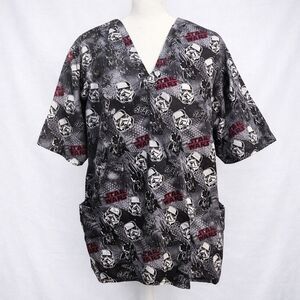 Star Wars‎ Unisex XL Nurse Scrub Top Darth Vader Stormtrooper "Gimme My Space"